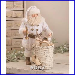 Bethany Lowe Christmas Winter Dressed Santa with Basket of Toys TD0027