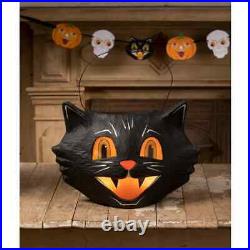 Bethany Lowe Halloween Mr. Cool Cat Large Candy Bucket or Lantern