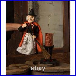 Bethany Lowe Halloween Vintage Witch with Broom Container TD3155