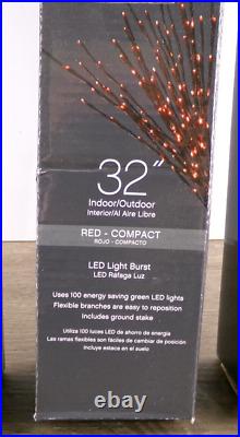 Box of 6 Celebrations Red LED Light Burst, 32 Indoor/Outdoor Yard Decor, New A5