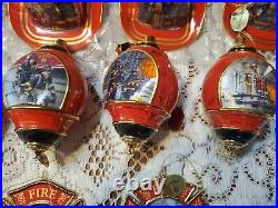 Bradford Exchange Courage Under Fire Fireman Christmas Ornaments. Huge Set Of 15