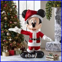 Brand New Disney 4 ft Animated Holiday Santa Mickey Mouse