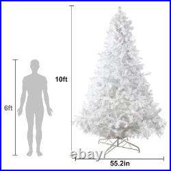 CARSTY 10ft Artificial White Christmas Tree 2150 Tips with Metal Stand Home Party