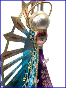 CHRISTOPHER RADKO 1996 Santa Maria Foil Wings Hand Blown Painted Glass Ornament