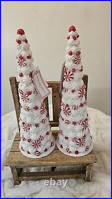 Cashmere & Cupcake Red White Peppermint Candy White Meringue 15 Christmas Tree