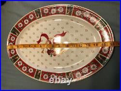 Charlton Hall Christmas Dinnerware 16 Oval Serving Platter Very Rare Crazing