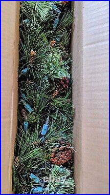 Christmas 20 Ft Monaco Spruce Garland ClearLights Pinecones
