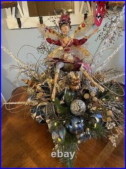 Christmas Mantle/Centerpiece Arrangement Fairy With Snowflake Lights BEAUTIFUL