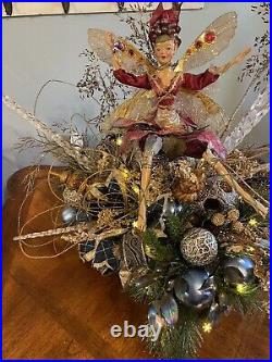 Christmas Mantle/Centerpiece Arrangement Fairy With Snowflake Lights BEAUTIFUL