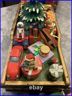Christmas North Pole Display Train Set Large/gorgeous Wood & Copper