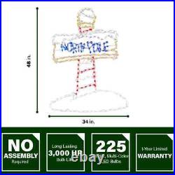 Christmas North Pole LED Light Shape 225 LED 48in Tall 34in Wide Indoor Outdoor