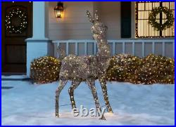 Christmas Outdoor Decorations Holiday Yard Reindeer Deer Pre Lit LED 54 Brown