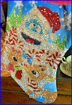 Christmas STOCKING Crystal Rhinestone NWT Rudolph The Red Nosed Reindeer #6