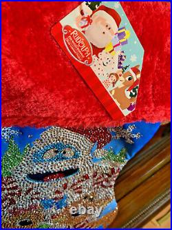 Christmas STOCKING Crystal Rhinestone NWT Rudolph The Red Nosed Reindeer #6