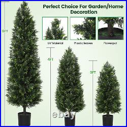 Christmas Tree Artificial Cedar Pine Tree Potted UV Rated Plant for Home Decor