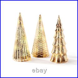 Christmas Tree Decoration with Fairy Lights Set of 3 Assorted Trees, 10 Inc