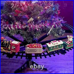 Christmas Tree Train Set Around Tree Lights Musical XMAS Decor
