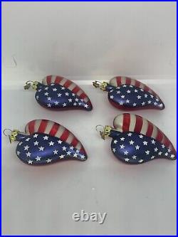 Christopher Radko 36 4th of July Tree with 6 Patriotic Ornaments RARE
