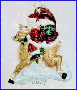Christopher Radko NEW A Reindeer Built For Two 1021071 Christmas Ornament