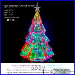 Colorful Christmas Tree Four-Sided Diamond Luminous Decorative Ornaments