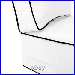 Contrast Pipe Trim Small 23x24x6 Deep Seat Bolster Insert Slip Cover Set AD106
