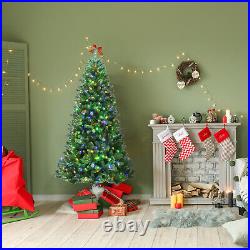 Costway 6ft Pre-lit Hinged Christmas Tree with 9 Lighting Modes & Remote Control