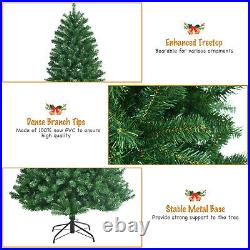 Costway 6ft Pre-lit Hinged Christmas Tree with 9 Lighting Modes & Remote Control