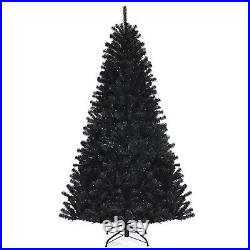 Costway 7ft Pre-lit PVC Christmas Halloween Tree with 500 Purple LED Lights Home