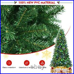 Costway 8' Pre-lit Hinged Christmas Tree with Remote Control & 9 Lighting Modes