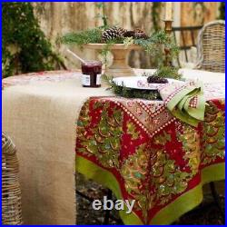 Couleur Nature Noel Red/Green Tablecloth -71 x 106