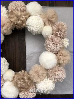 Cupcakes Cashmere circle wreath holiday cream ivory neutral fuzzy Pink Tan Ball