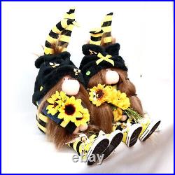 Cynthia Bee Decorative Bee Gnome Set YellowithBlack Signed Certificate