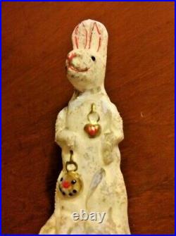Debbee Thibault-Blown Glass Ornament Snowball Bunny Clip-On 4 Old Stock New