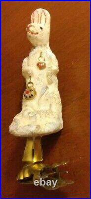 Debbee Thibault-Blown Glass Ornament Snowball Bunny Clip-On 4 Old Stock New