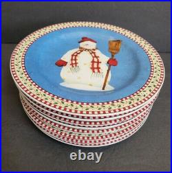Debbie Mumm Snowman 22 Piece Dinnerware by Sakura Plates Bowls Many UNUSED