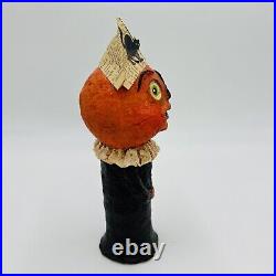 Debra Schoch 2003 Signed Halloween Jack o' Lantern Pumpkin 9.5 Paper Figurine