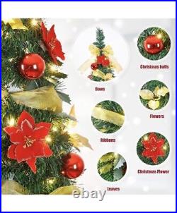 Decoway 6 Ft Pre Lit Pre Decorated Christmas Tree Pop Up Christmas Tree with