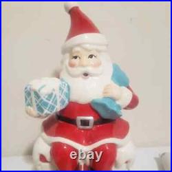 Department 56 Santa Sitting Chimney Gift Present Blue Gift Sack Christmas Decor