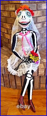 Dia Los Muertes Poseable Bride Day of the Dead Doll 42 Tall Halloween EUC