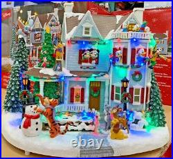 Disney Animated Christmas Holiday House with Lights & Music Figurine