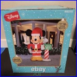 Disney Christmas Mickey Mouse with North Pole Mailbox Inflatable 7 FT Lights Up