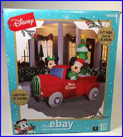 Disney Gemmy 8 ft Mickey & Minnie Christmas Truck with Christmas Tree Inflatable