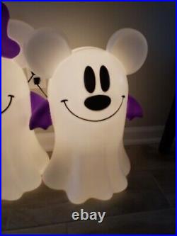 Disney Halloween 2023 Lighted Mickey & Minnie Ghost Blow Mold 24 (SET OF 2)