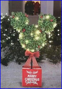Disney Magic Holiday Mickey Mouse 3-Foot Lighted Topiary 3723606 NEW