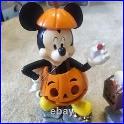 Disney Mickey & Minnie Mouse Led Light Up Halloween Garden Statue Set Nwt