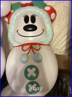 Disney Minnie Mouse Christmas Snowman Lighted Blow Mold 23'