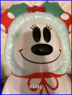 Disney Minnie Mouse Christmas Snowman Lighted Blow Mold 23'