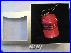 Donald Trump Make America Great Again Brass & 14K Red Cap Christmas Ornament