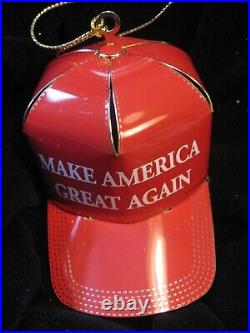 Donald Trump Make America Great Again Brass & 14K Red Cap Christmas Ornament
