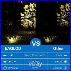 EAGLOD 20W Led Spotlights Outdoor Landscape Lights, Low Circular Base, Black